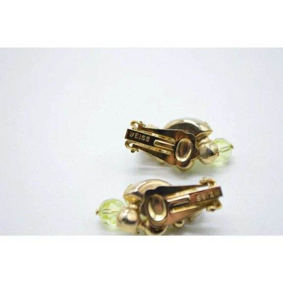 Weiss Yellow Rhinestone Dangle Crystal Flower Clip - Picture 5 of 5